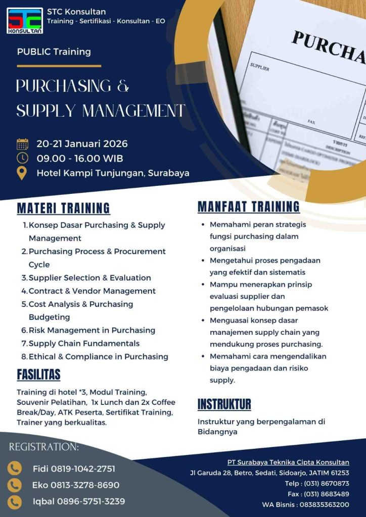 Training purchasing dan supply management STC Konsultan 2026
