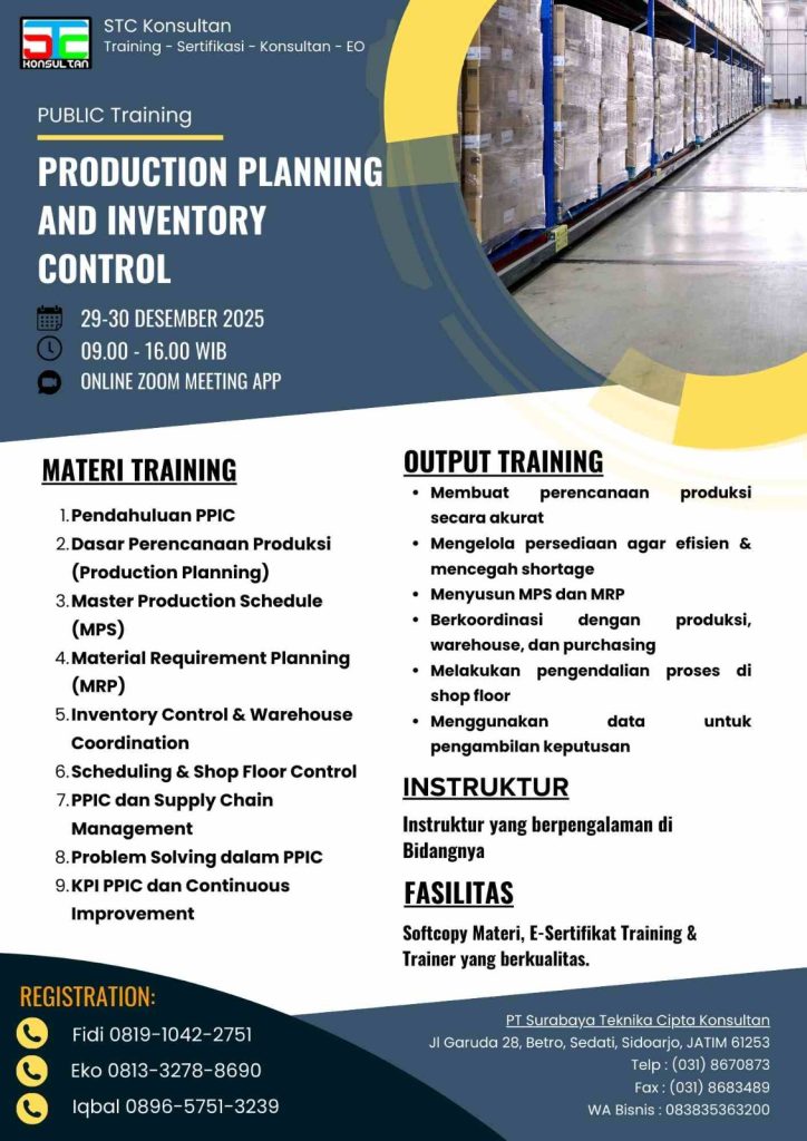 Poster Training Production Planning and Inventory Control