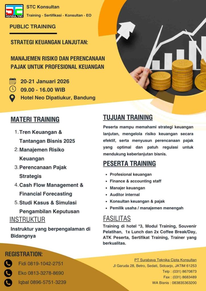 Pelatihan Strategi Keuangan Lanjutan Manajemen Risiko dan Perencanaan Pajak oleh STC Konsultan