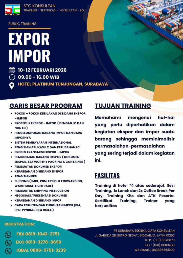 ekspor impor dan logistik internasional oleh STC Konsultan.
