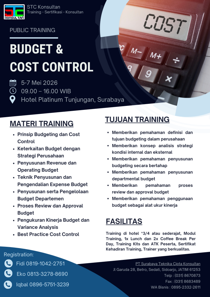 Pelatihan Budgeting and Cost Control: Kunci Efisiensi Operasional Perusahaan Modern