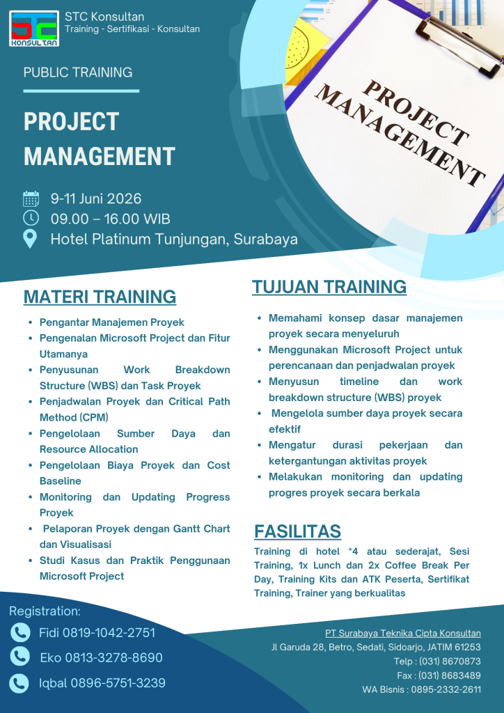 training project management bersama stc konsultan