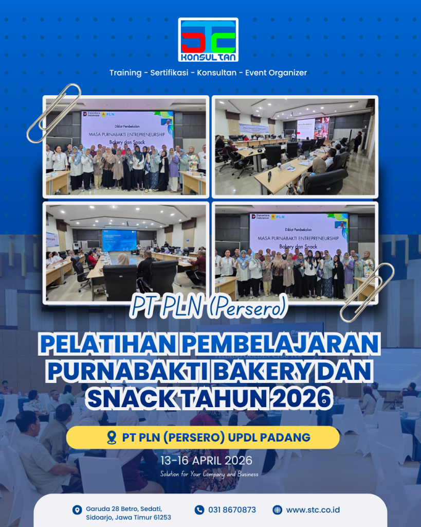 pelatihan pembelajaran purnabakti bakery dan snack pt pln bersama stc konsultan