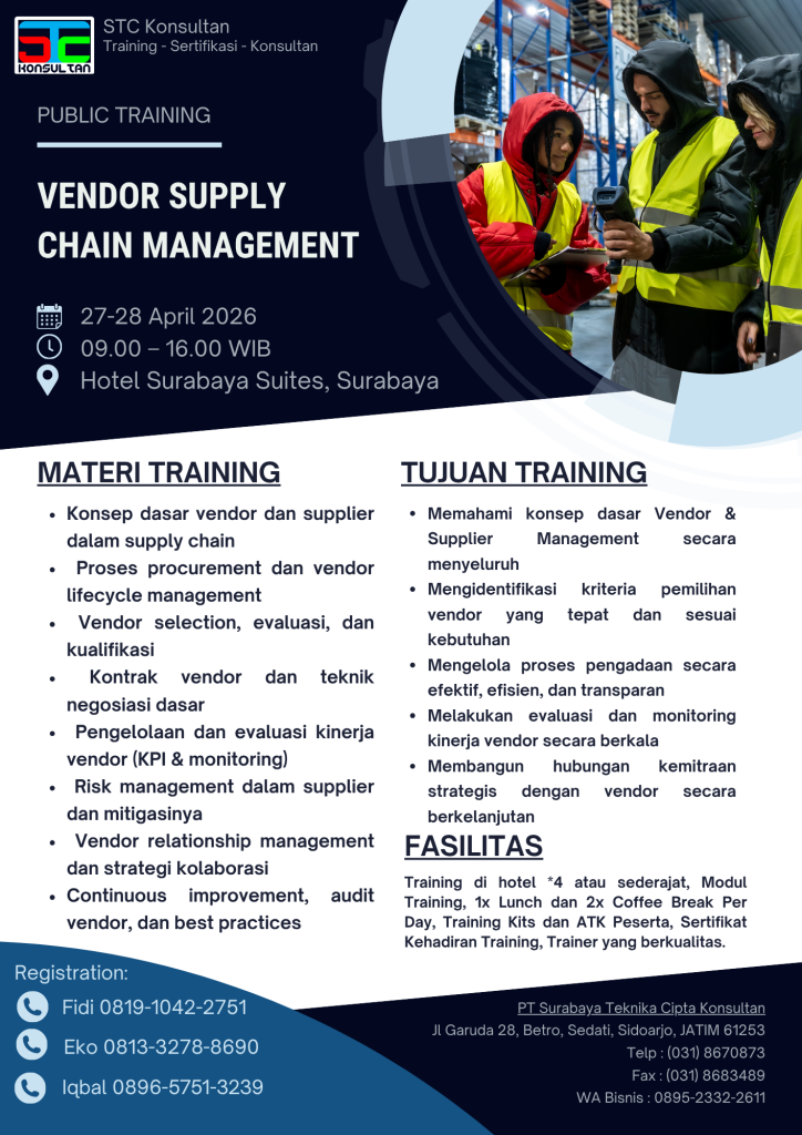training vendor supply chain management bersama stc konsultan